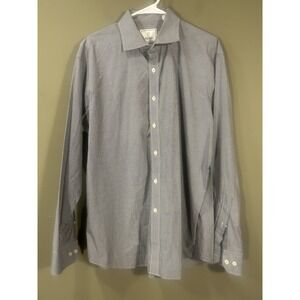 Todd Snyder Dress Shirt Mens 17.5 34/35 Blue Micro Check Button Up Business